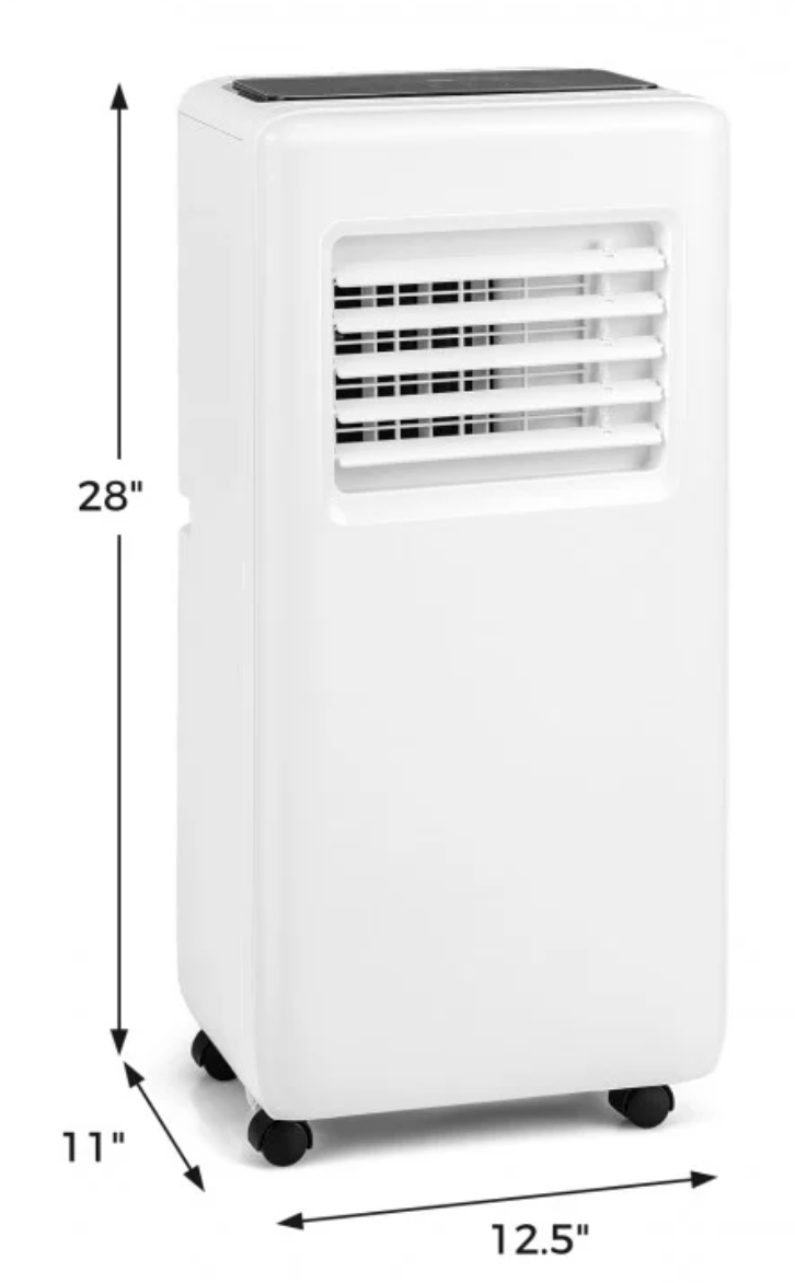 *3-in-1 8000 BTU Portable Air Conditioner with Remote Control - White