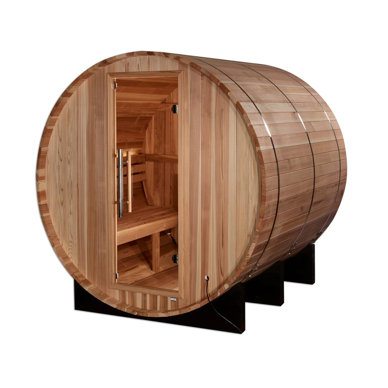 *Golden Designs Arosa 4 Person Barrel Traditional Sauna -  Pacific Cedar GDI-B004-01