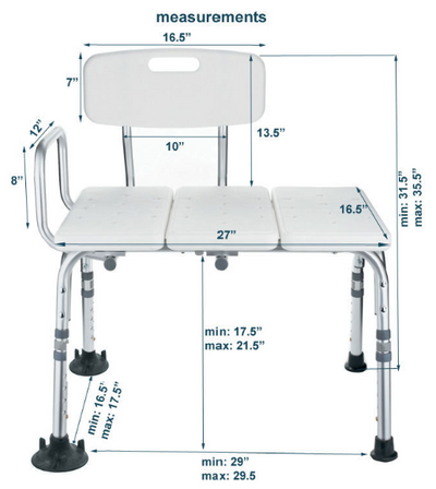 MOBB* Transfer Bath Bench with Curtain Control