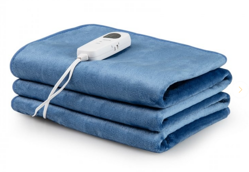 Electric Heated Mattress Pad with 5 Heating Levels and Overheat Protection - Blue