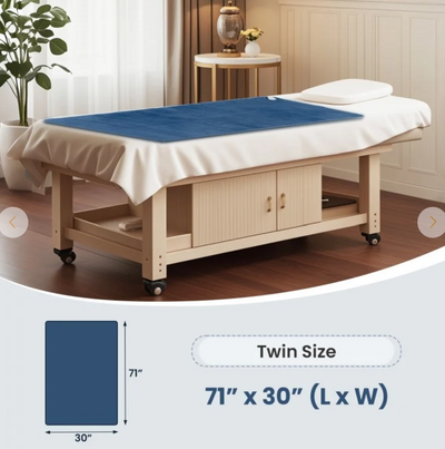 Electric Heated Mattress Pad with 5 Heating Levels and Overheat Protection - Blue
