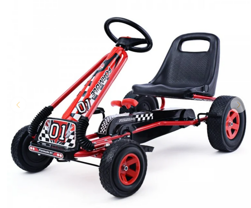 *4 Wheels Kids Ride On Pedal Powered Bike Go Kart Racer Car Outdoor Play Toy - Red