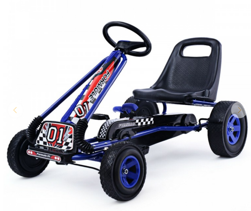 *4 Wheels Kids Ride On Pedal Powered Bike Go Kart Racer Car Outdoor Play Toy - Blue