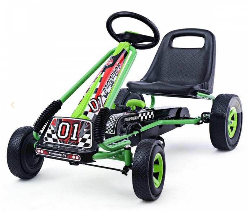 *4 Wheels Kids Ride On Pedal Powered Bike Go Kart Racer Car Outdoor Play Toy - Green