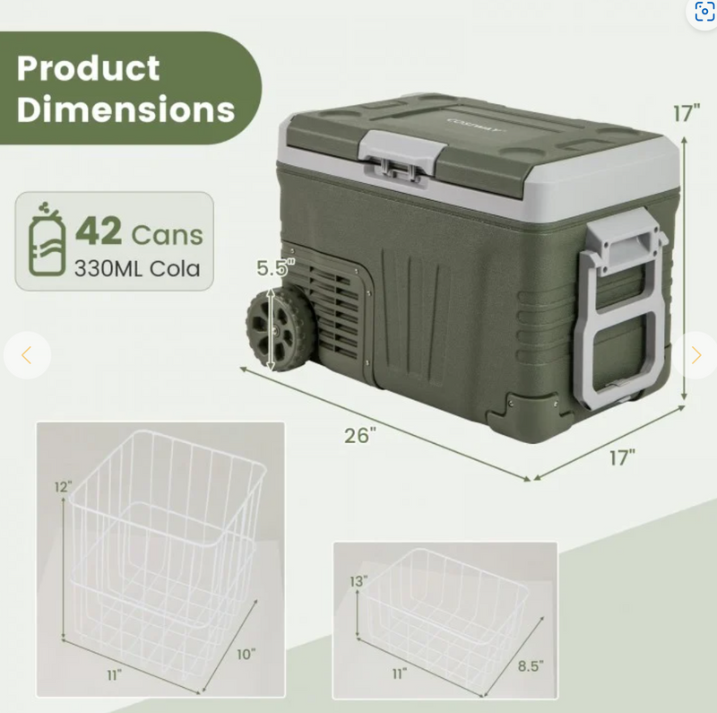 *12 Volt Car Refrigerator Portable Car Fridge with Adjustable Range - M