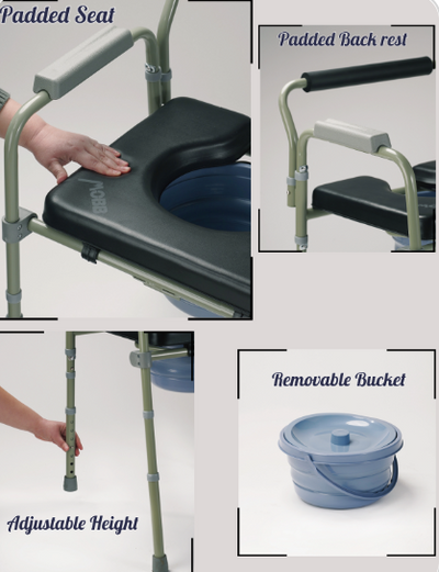 MOBB* Padded Folded Commode Chair