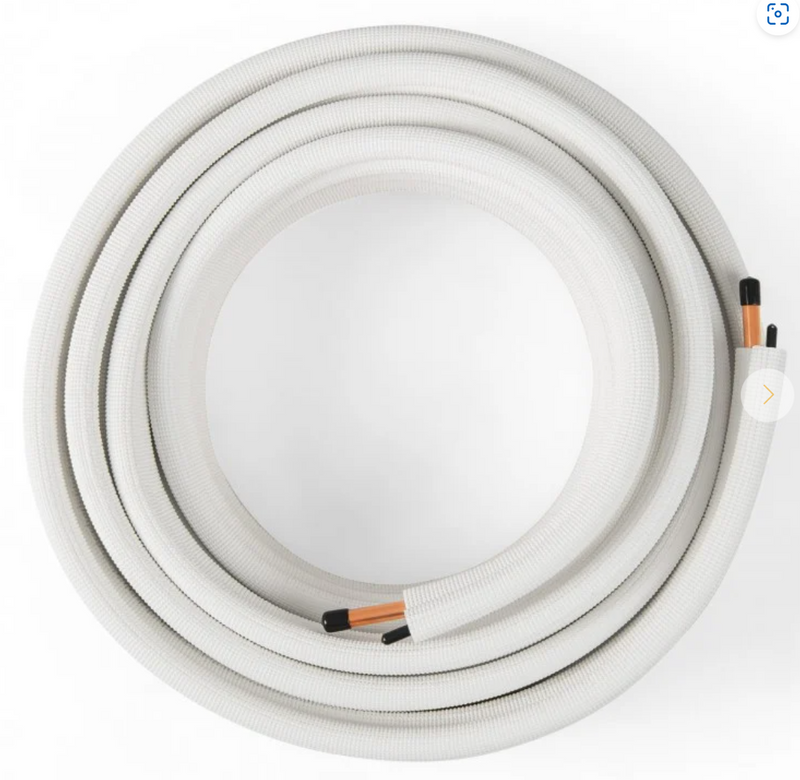 *50 Feet Mini Split Line Set with 1/4 Inch and 1/2 Inch O.D. Copper Pipes Tubing