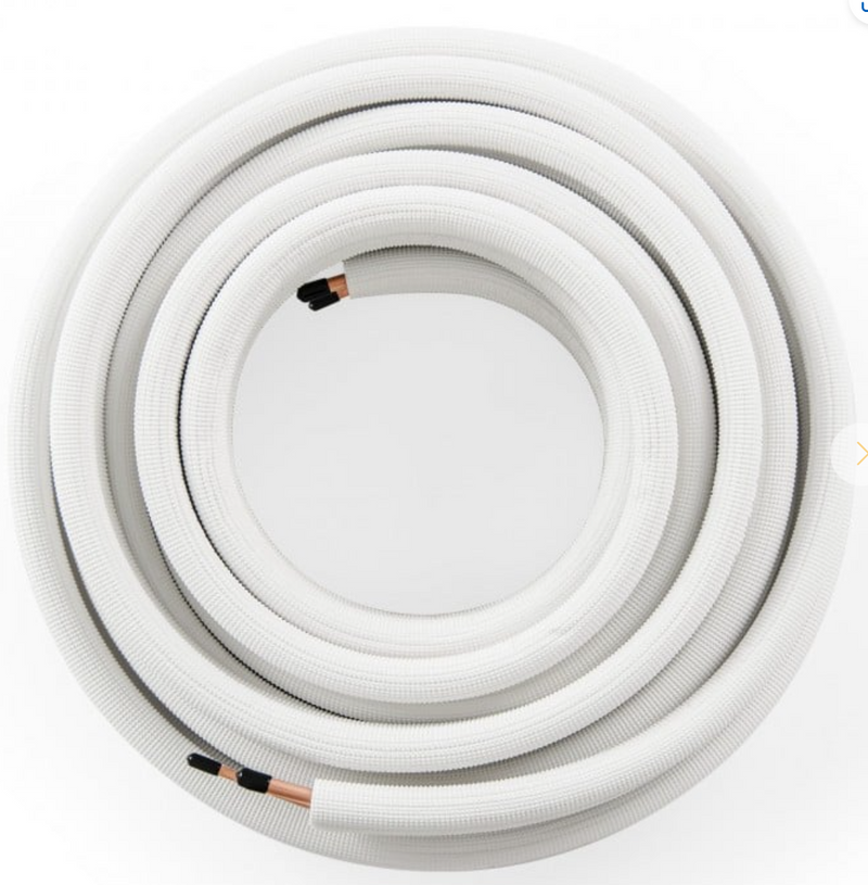 *50 Feet Mini Split Line Set with 1/4 Inch and 3/8 Inch O.D. Copper Pipes Tubing