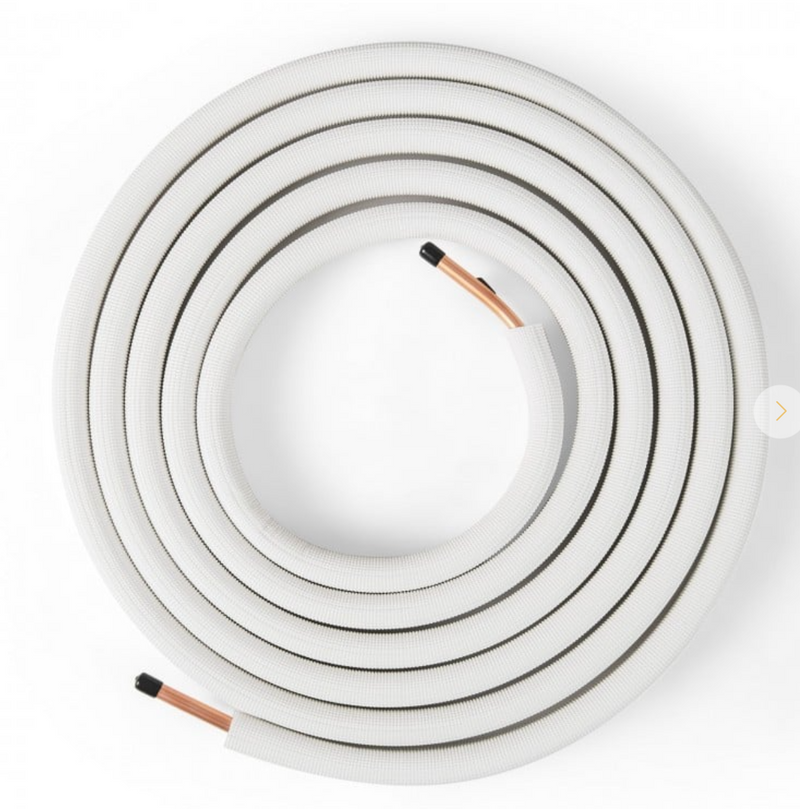 *25 Feet Mini Split Line Set with 1/4 Inch and 1/2 Inch O.D. Copper Pipes Tubing
