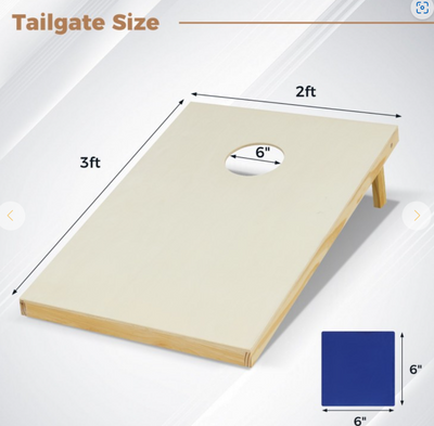 *Solid Wood Cornhole Board Set Portable Corn Hole Game Board Includes 8 Bean Bags - S