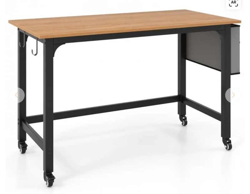 48 Inch Mobile Computer Workstation with 4 Smooth Casters - Natural