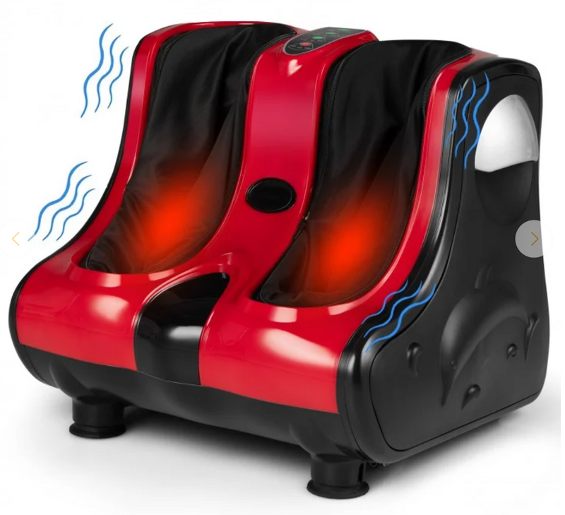 Foot and Calf Massager Shiatsu Foot Massager Machine with Tilt Base - Red