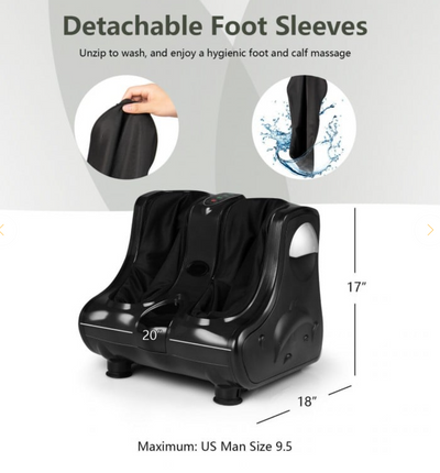 Foot and Calf Massager Shiatsu Foot Massager Machine with Tilt Base - Black