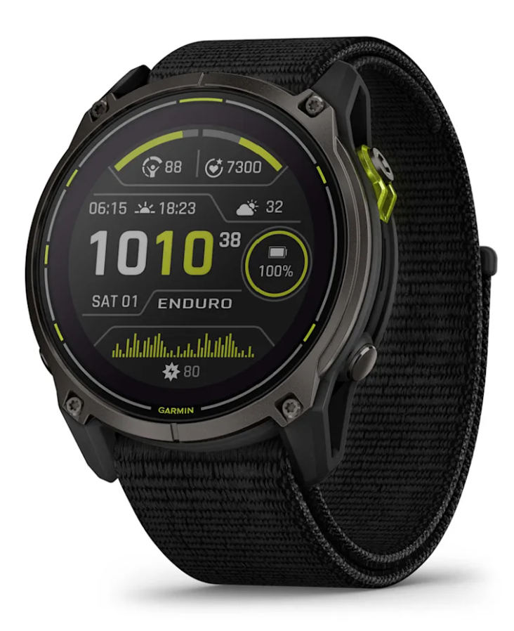 **Garmin - Enduro 3 - 51mm - Sapphire Carbon Gray Titanium Bezel with Black Nylon Band Smart Watch