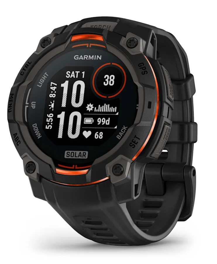 **Garmin - Instinct 3 - 45mm Solar - Black with Black Band Smart Watch