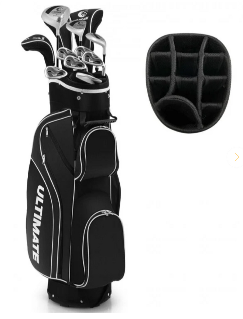 10 Pieces Ladies Complete Golf Club Set with Alloy Driver - Black