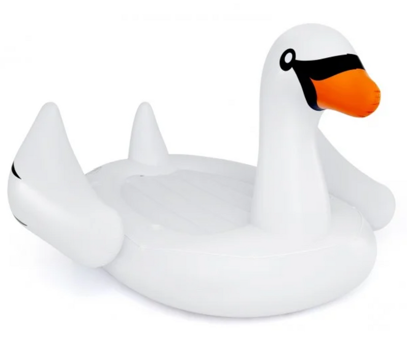 *Giant Inflatable Swan Floating Island 4-Person Pool Float with 4 Cups Holders
