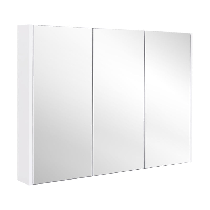 *Frameless Bathroom Wall Mounted Mirror Cabinet with 3 Doors and Adjustable Shelves