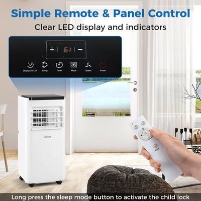 *10000 BTU Portable Air Conditioner with Remote Control Cools up to 350 Sq.Ft