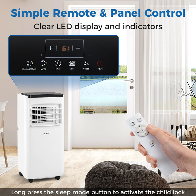 *10000 BTU Portable Air Conditioner with Remote Control Cools up to 350 Sq.Ft