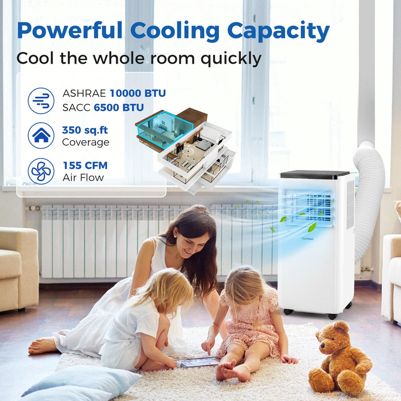 *10000 BTU Portable Air Conditioner with Remote Control Cools up to 350 Sq.Ft