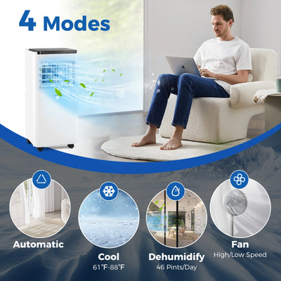 *10000 BTU Portable Air Conditioner with Remote Control Cools up to 350 Sq.Ft