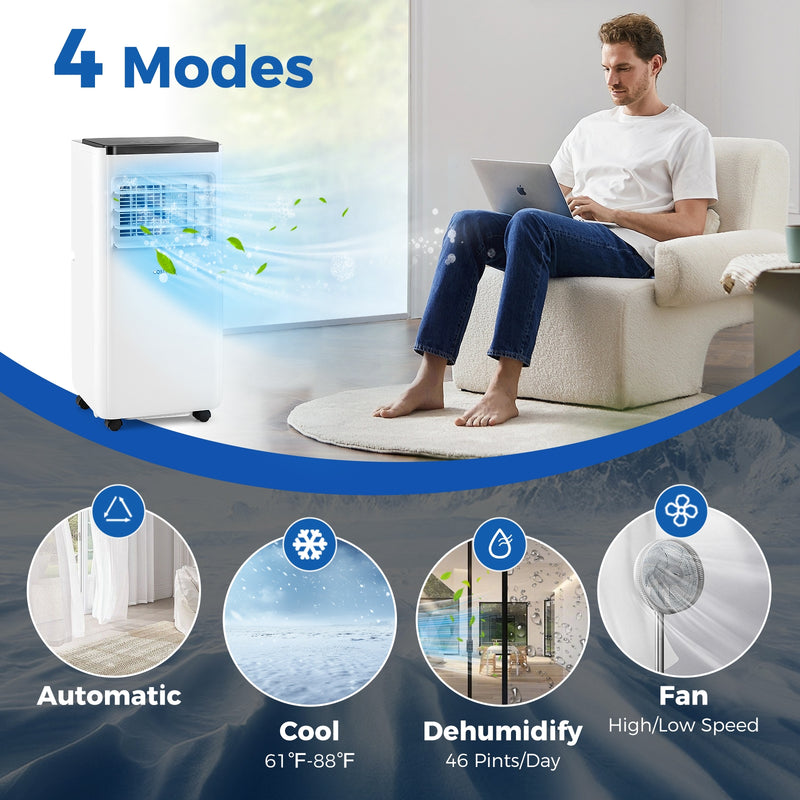 *10000 BTU Portable Air Conditioner with Remote Control Cools up to 350 Sq.Ft