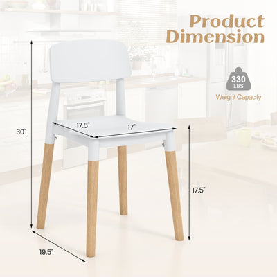 *Modern Dining Side Chairs Set of 4 with Ergonomic Backrest for Dining Room - White