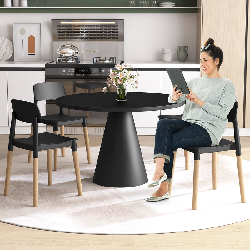 *Modern Dining Side Chairs Set of 4 with Ergonomic Backrest for Dining Room - Black