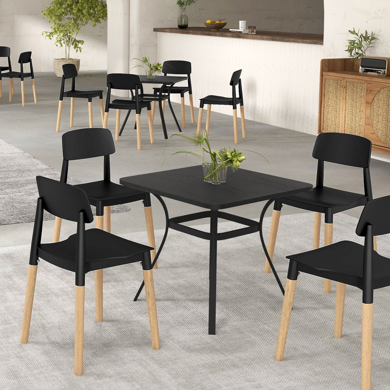 *Modern Dining Side Chairs Set of 4 with Ergonomic Backrest for Dining Room - Black