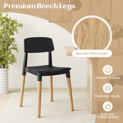 *Modern Dining Side Chairs Set of 4 with Ergonomic Backrest for Dining Room - Black