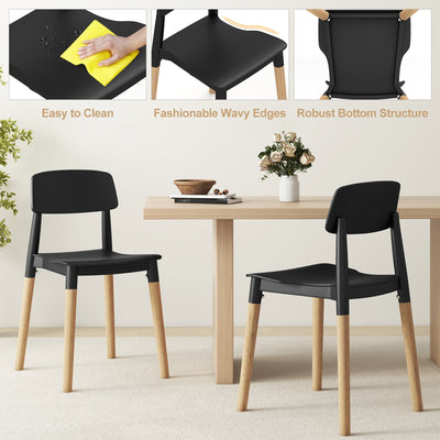 *Modern Dining Side Chairs Set of 4 with Ergonomic Backrest for Dining Room - Black