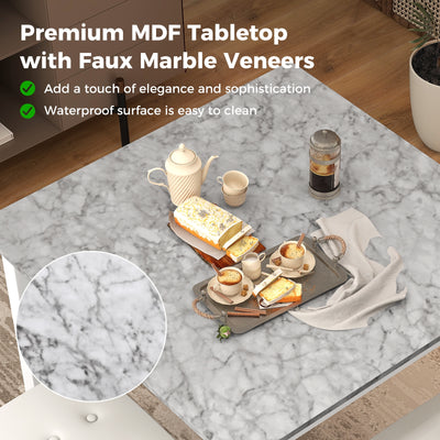 5-Piece Bar Table Set Counter-Height Dining Table and 4 Bar Stools-White