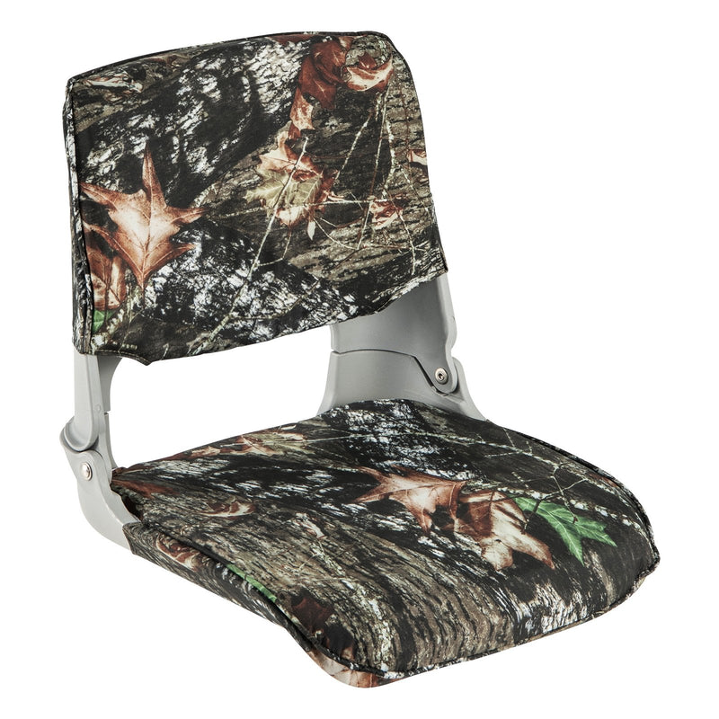 *Low Back Folding Padded Boat Seat with 4 Bolts for Outdoor Adventures - Camouflage