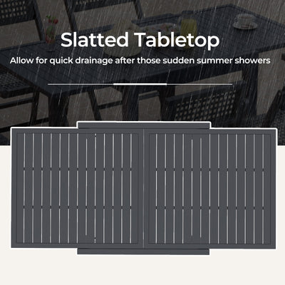 Expandable Patio Dining Table for 4-6 People-Grey