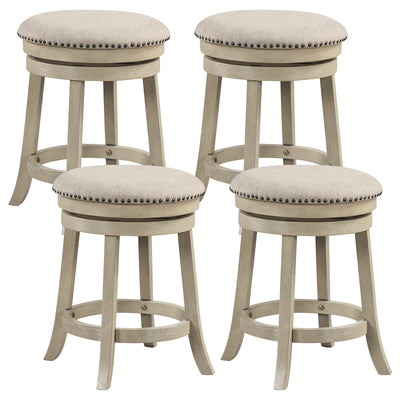 *24/26 Inches Swivel Bar Stools Set of 2 wIth Wooden Frame - 24 inches
