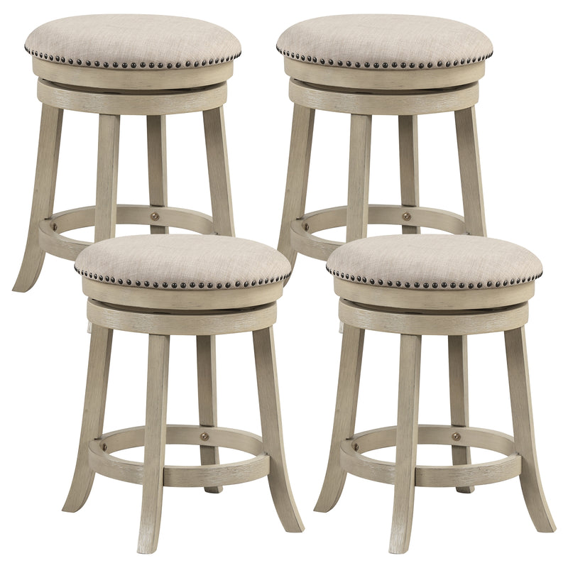 *24/26 Inches Swivel Bar Stools Set of 2 wIth Wooden Frame - 24 inches
