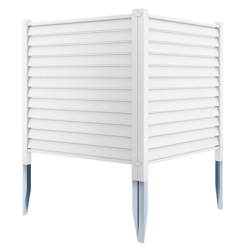 44 x 45 Inch Vinyl Picket Fence Panels with Metal Ground Stakes-White