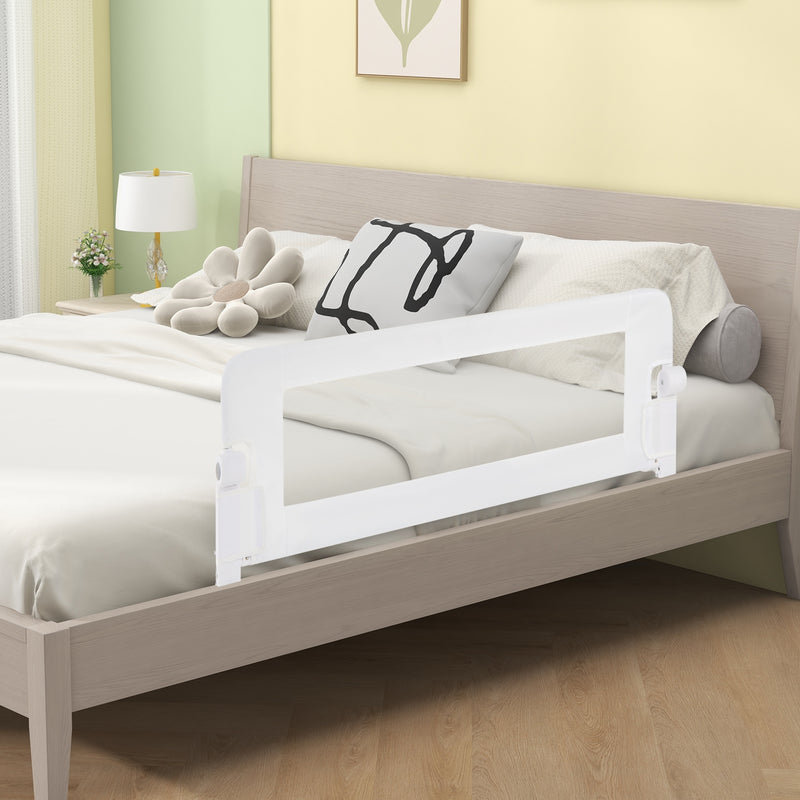 *Foldable Bed Rail Swing Down Baby Bed Guard Rail - White