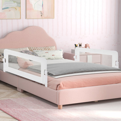 *Foldable Bed Rail Swing Down Baby Bed Guard Rail - White