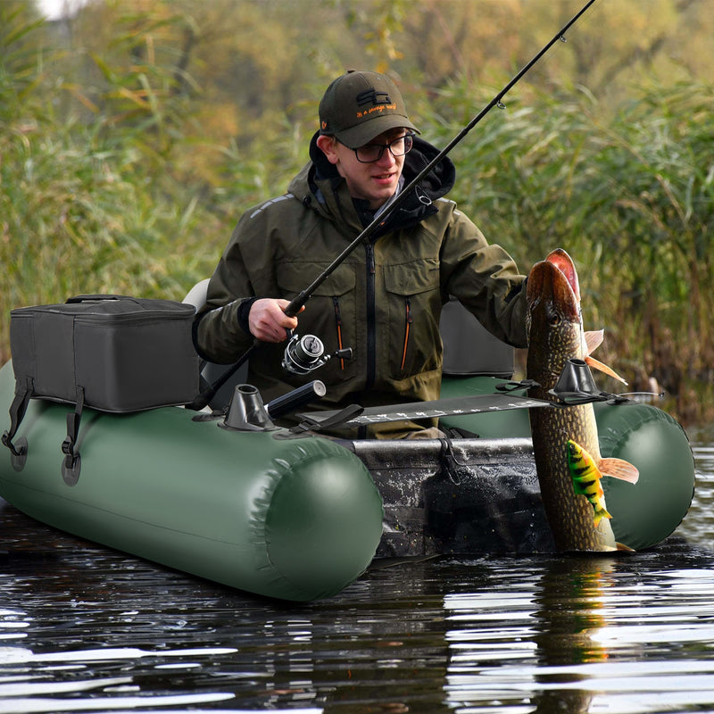 *Inflatable Fishing Float Tube for Angling with Fish Ruler and Angling Base