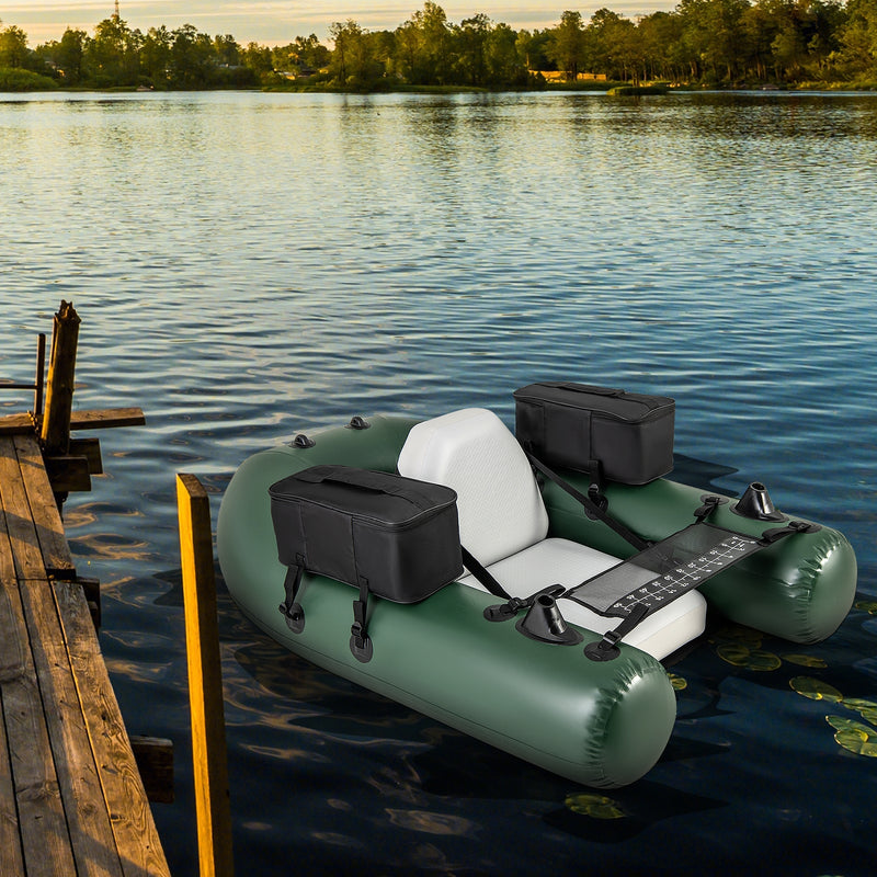 *Inflatable Fishing Float Tube for Angling with Fish Ruler and Angling Base