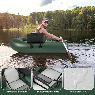 *Inflatable Fishing Float Tube for Angling with Fish Ruler and Angling Base