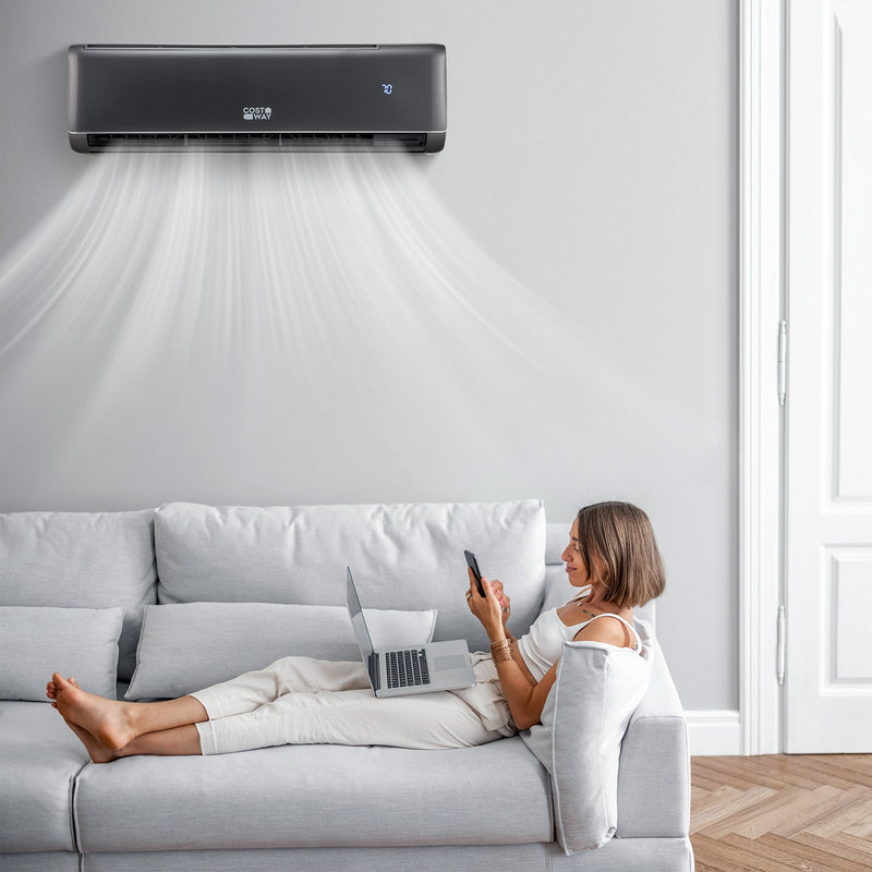 *12000 BTU 21 SEER2 208-230V Wifi Enabled Mini Split Air Conditioner and Heater Gray