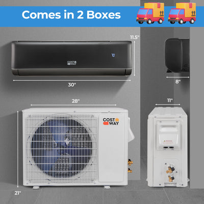*12000 BTU 21 SEER2 208-230V Wifi Enabled Mini Split Air Conditioner and Heater Gray