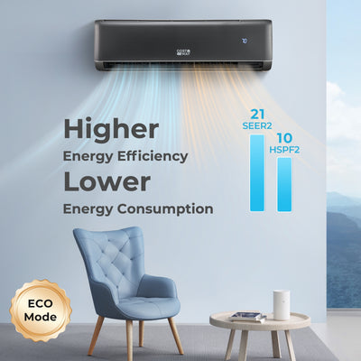 *12000 BTU 21 SEER2 208-230V Wifi Enabled Mini Split Air Conditioner and Heater Gray