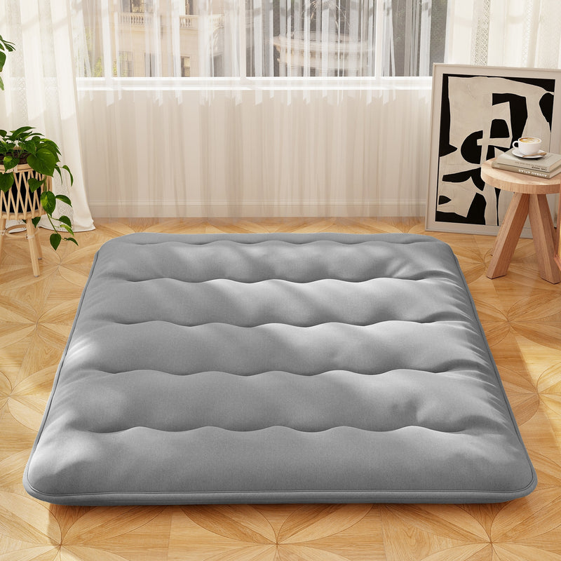 *Futon Mattress with Washable Cover and Carry Bag - Gray - Queen Size