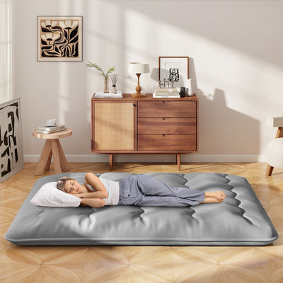 *Futon Mattress with Washable Cover and Carry Bag - Gray - Queen Size