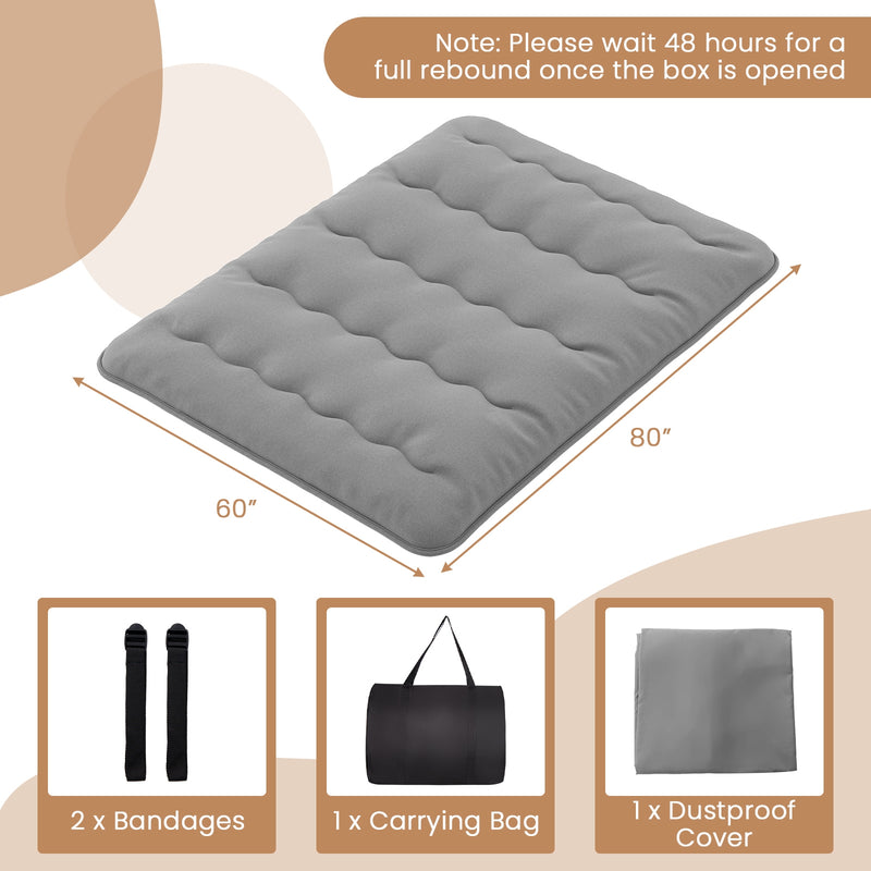 *Futon Mattress with Washable Cover and Carry Bag - Gray - Queen Size