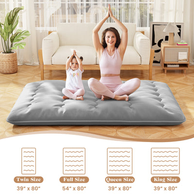 *Futon Mattress with Washable Cover and Carry Bag - Gray - Queen Size